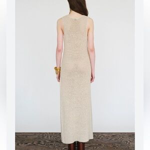 Beige Sleeveless Crochet Dress/Cover Up